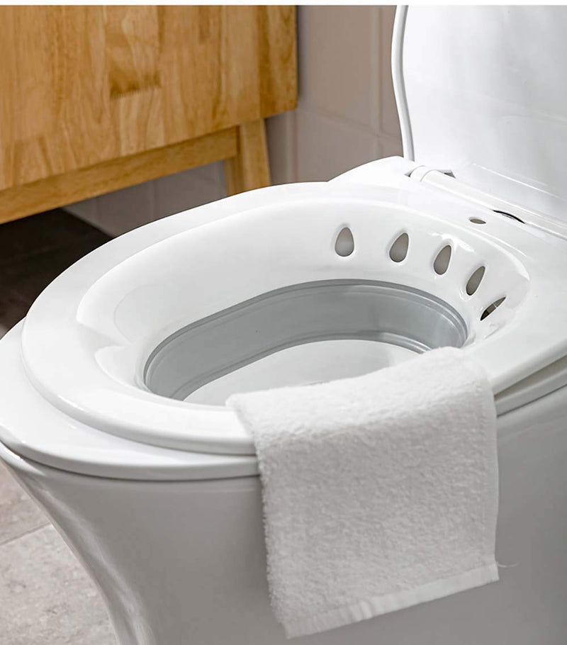 Sitz Bath for Toilet Hemorrhoids - MissZM, for Postpartum Pregnant-Women or Hemorrhoids, Foldable Hangable Storage Large-Capacity Private Care Washing Anti-Overflow Toilet Seat Pink - NewNest Australia