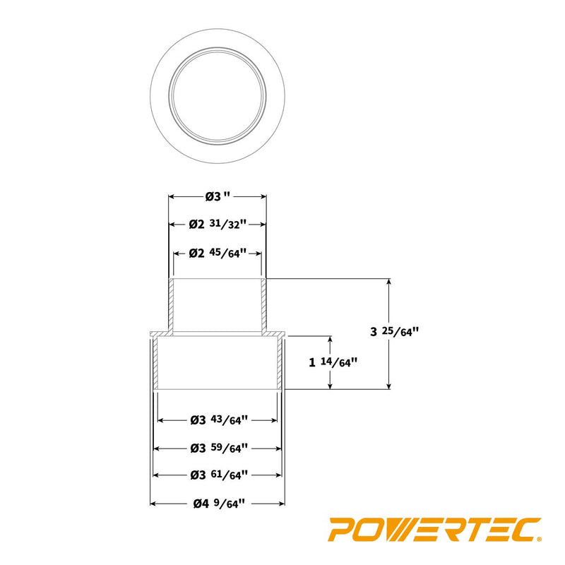 POWERTEC 70145 4-Inch to 3-Inch Reducer - NewNest Australia