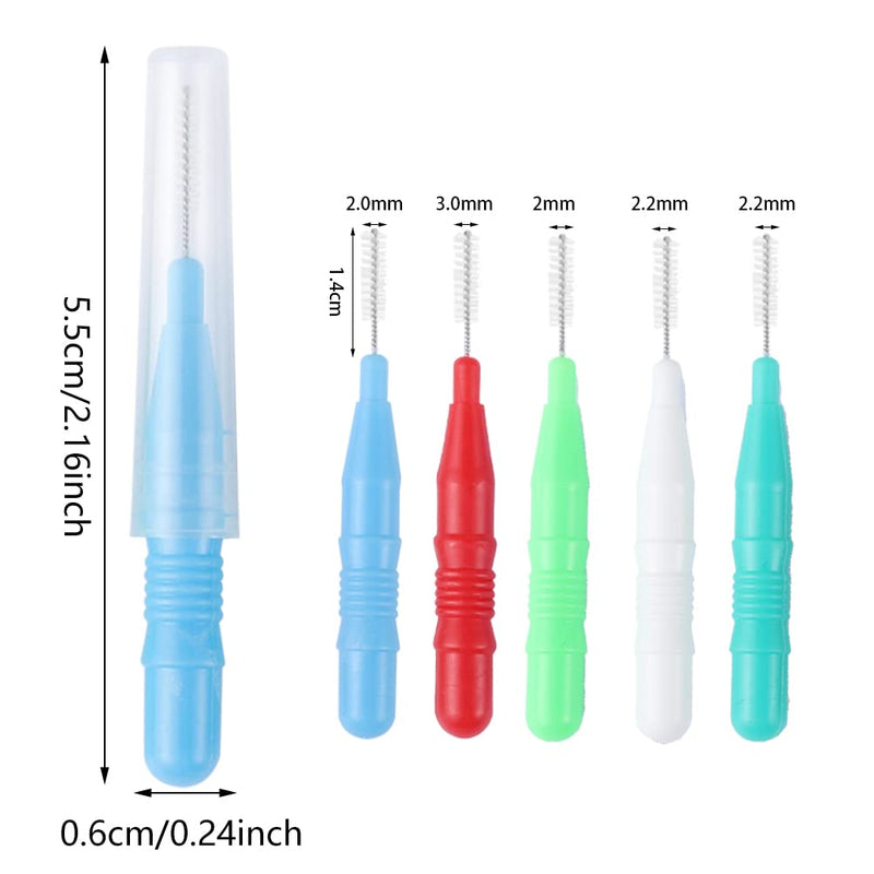Pack of 50 interdental brushes, interdental brushes, tooth cleaning between spaces with cover, toothbrush between spaces for cleaning between maintaining oral health (5 colors) 50 - NewNest Australia