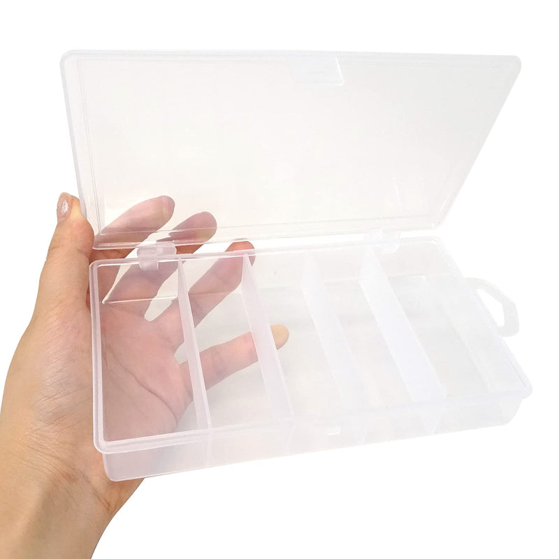 Honbay 2PCS Clear Visible Plastic Fishing Tackle Accessory Box Fishing Lure Bait Hooks Storage Box Case Container Jewelry Making Findings Organizer Box Storage Container Case (M:6.9x4.3x1.2inch) - NewNest Australia