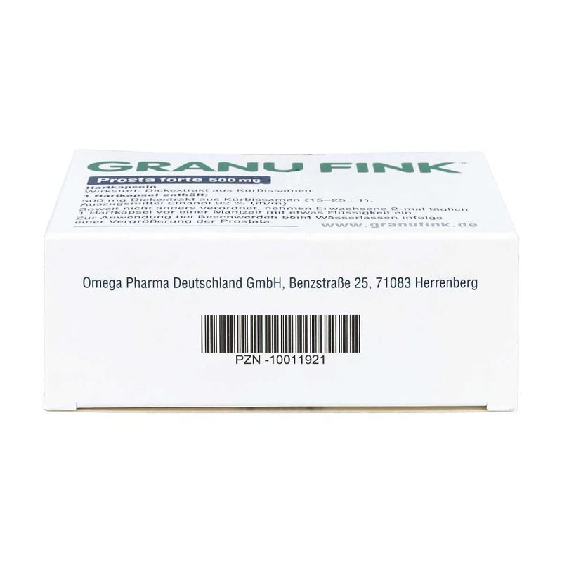 GRANU FINK Prosta Forte 500 mg - Herbal medicine for the treatment of prostate bladder problems - with unique Uromedic® pumpkin - 1 x 80 hard capsules - NewNest Australia