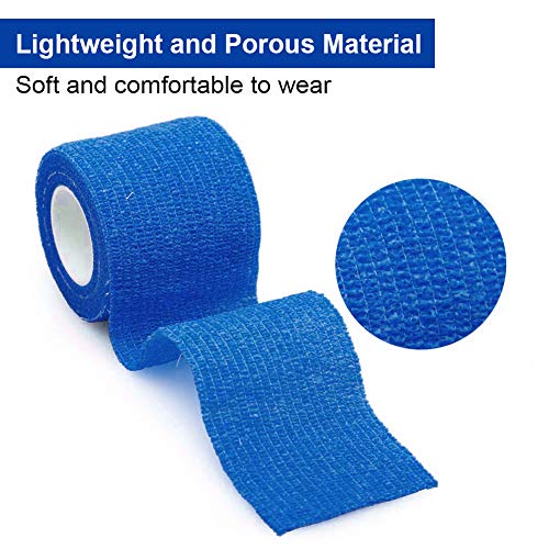 Tape Bandage Bandage, 5 Pieces Non-Woven Fabric Waterproof Self-Adhesive Bandage Self-Adhesive Non-Woven Fabric Cohesive Wrap Elastic Bandage For Outdoor Sports, 5 Cm X 4.5 M (Blue) - NewNest Australia