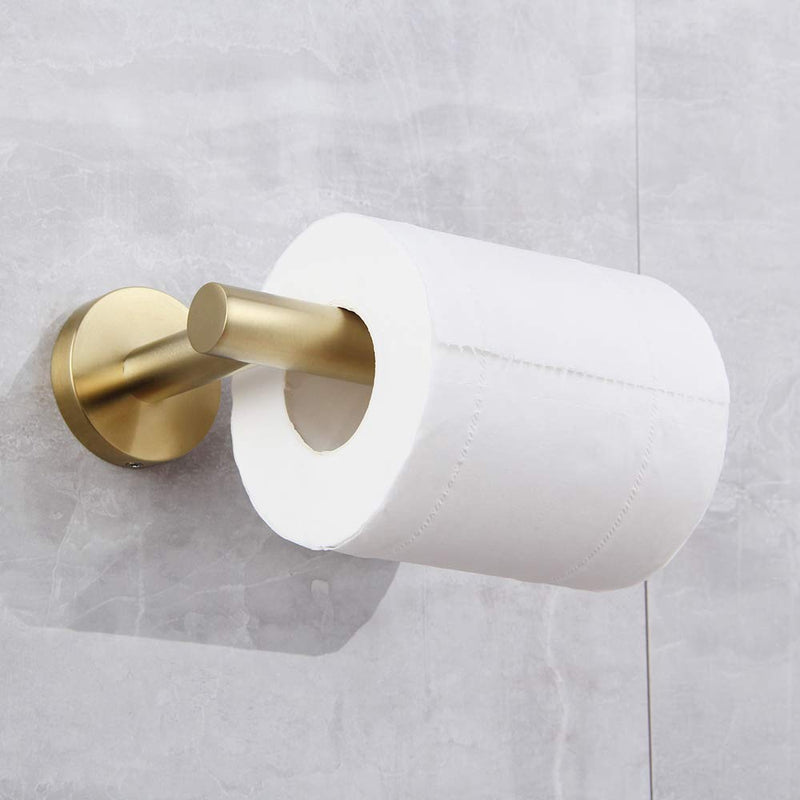 SUS 304 Stainless Steel Toilet Paper Holder Wall Mounted Bathroom Hotel 5 inch TP Holder Kitchen Brushed PVD Zirconium Gold Tissue Roll Dispenser - NewNest Australia