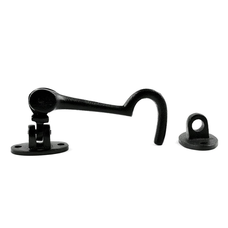 NewNest Australia - Renovator's Supply Cast Iron Cabin Hook Eye Bolt Latch Catch for Doors Gates Door 4 Inch Length Reversible Vintage Rustic Design Pack of 1 