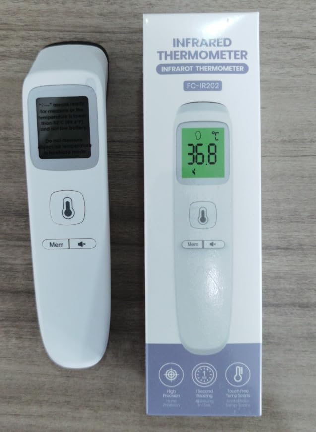 Fever Thermometer Contactless Forehead Thermometer, Digital Infrared Thermometer for Babies and Adults with Instant Accurate Readings, Fever Alarm, LCD Display and 35 Memory Recall (Cream) Cream - NewNest Australia