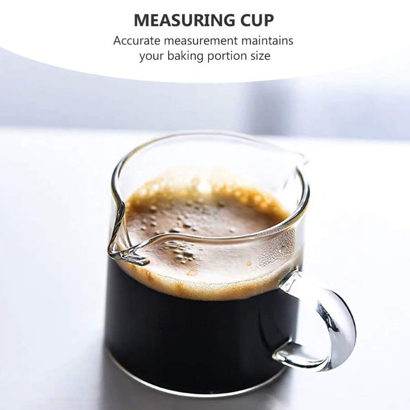 Hemoton 2pcs Glass Milk Frothing Pitcher with Measurement Glass Milk Coffee Cappuccino Latte Art Steaming Pitcher Barista Milk Jug Double Mouth Cup for Coffee Milk Art Supplies 40ml - NewNest Australia