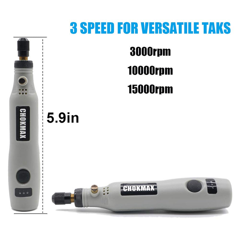CHOKMAX Cordless Rotary Tool, 3.7V Li-ion MRT22DC Mini Rotary Multi-Tool Kit with Variable Speed, 40pcs Accessories Kit Electric Rotary DIY Grinder for Polishing, Cleaning and Engraving - NewNest Australia