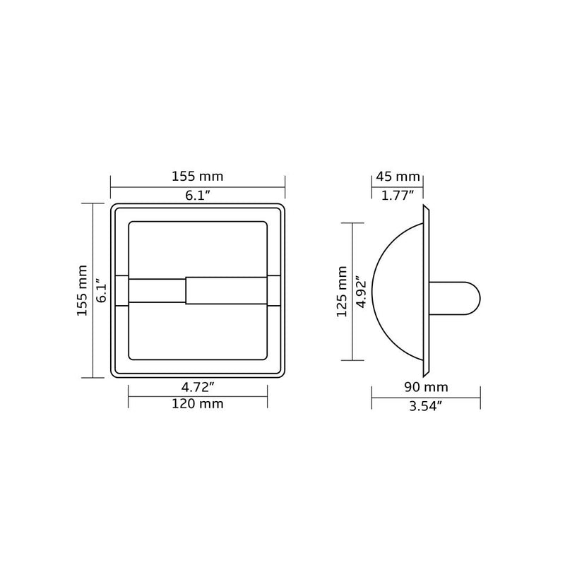 BGL Stainless Steel 304 Recessed Toilet Paper Holder (Chrome) Chrome - NewNest Australia