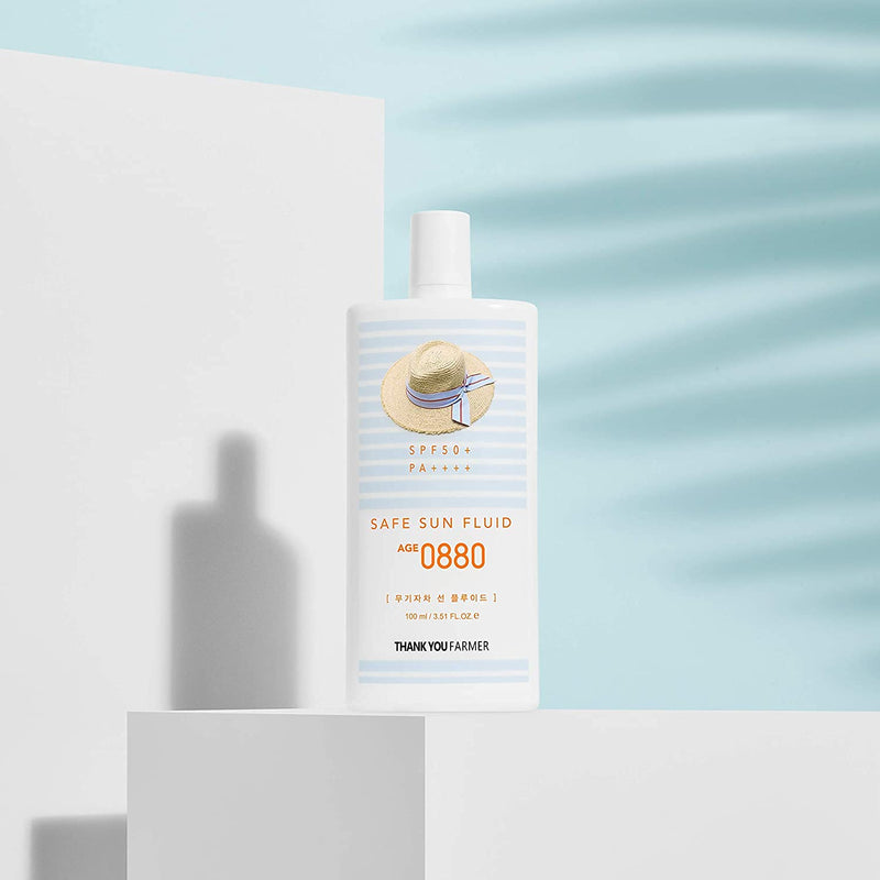 Thankyou Farmer Safe Sun Fluid AGE 0880 SPF50+ PA++++ (100ml 3.51fl oz) Reef Safe, Face & Body, Sensitive Skin - NewNest Australia