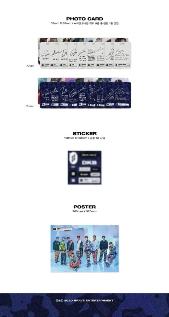 NewNest Australia - DKB Growth 3rd Mini Album CD+64pBooklet+1p Post+1p PhotoCard+1p Sticker+Message PhotoCard Set+Tracking Kpop Sealed 