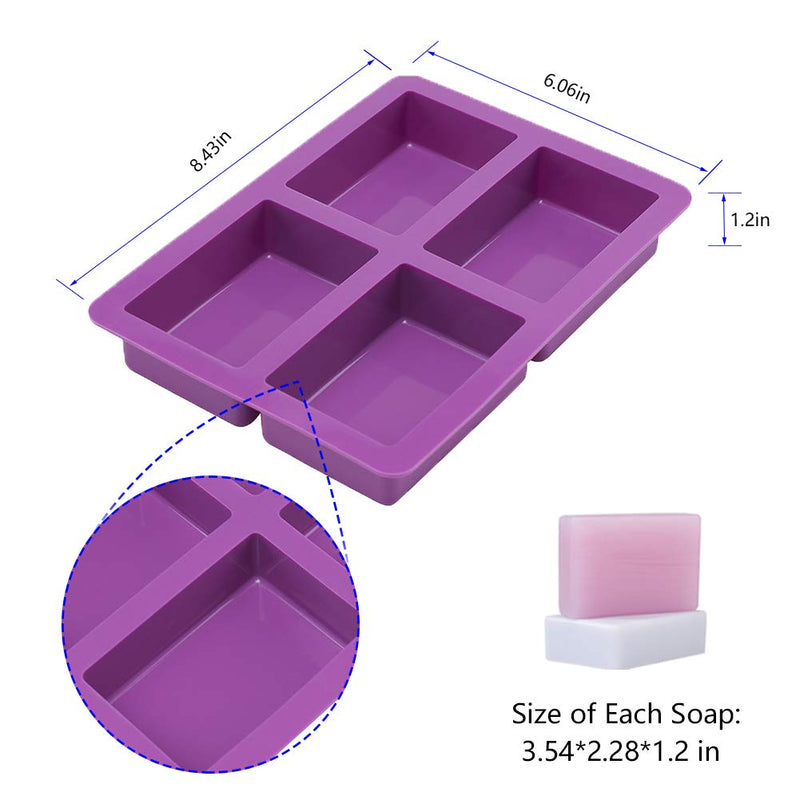 Rectangle Soap Mold (2Pack), Large Size Silicone Soap Mold 5oz , Sturdy and Durable Rectangle Silicone Mold for Soap Making - NewNest Australia