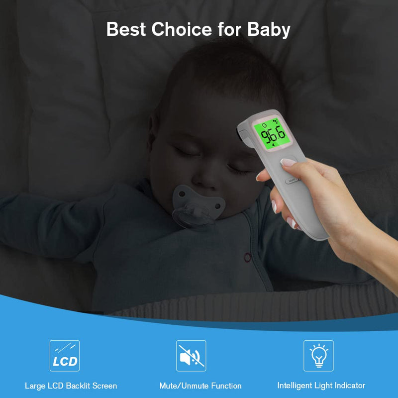 Forehead Thermometer, Non Touch Baby and Adults Thermometer with Fever Alarm, LCD Display and Memory Function, Ideal for Whole Family - NewNest Australia