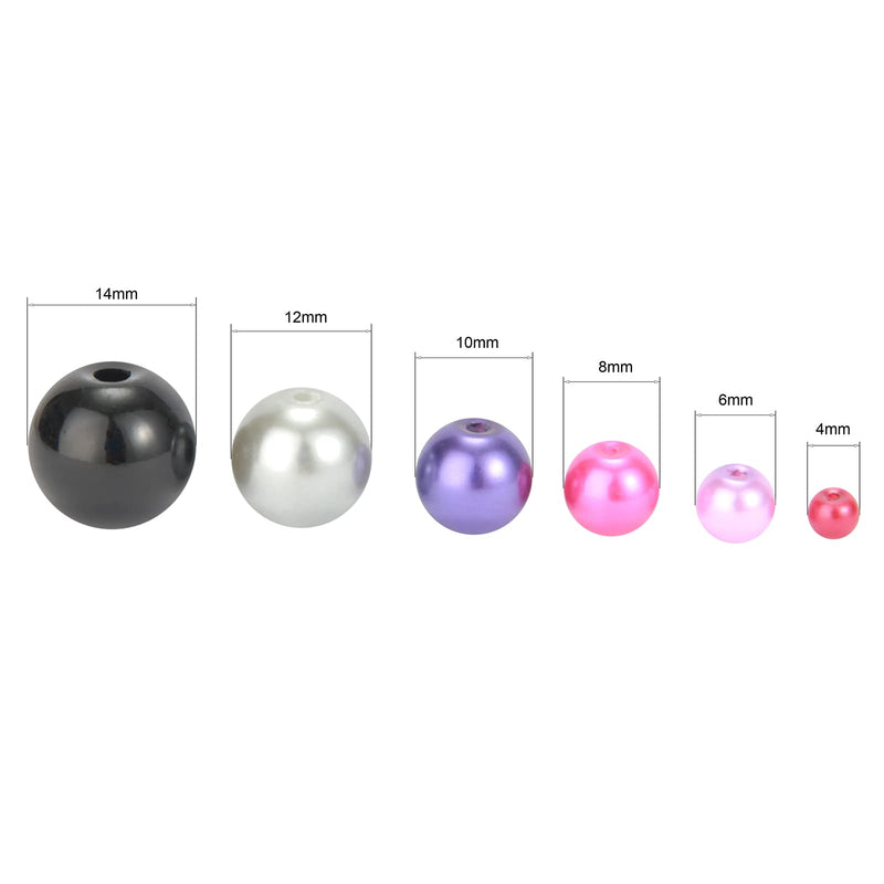 Weebee 200Pcs Glass Pearl Beads Loose Spacer Round Czech Tiny Satin Luster Handcrafted Beading Assortments for DIY Craft Necklaces Bracelets Earrings Jewelry Making (Amethyst Purple, 4mm) Amethyst Purple - NewNest Australia