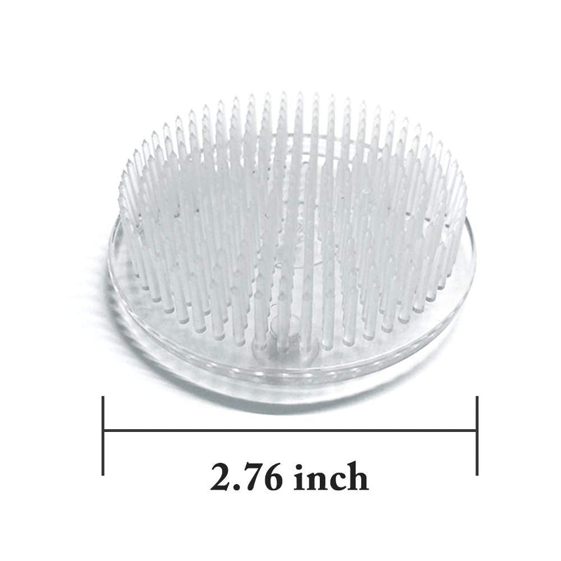 2Pcs Clear Japanese Floral Frogs 70mm/2.76" Plastic Ikebana Cut Flower Kenzan Flower Arrangement Pin Frog Holder with 3 Suction Cups on Bottom - NewNest Australia