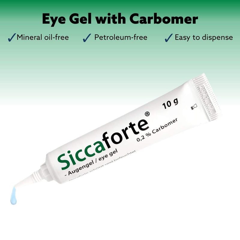 Siccasan & Siccaforte Combo Pack | Eye Gel for Dry Eyes | Intensive Dry Eye Gel with Carbomer & Dexpanthenol for Day & Night Use | Corneal Gel & Eye Lubricant | Eye Gel For Red Itchy and & Sore Eyes - NewNest Australia