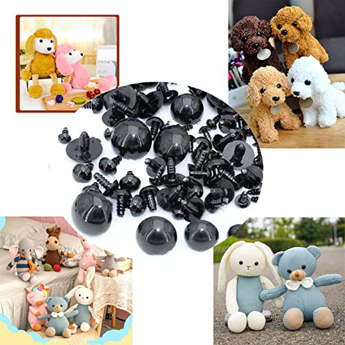 BESTCYC 1box(154pcs) 6/7/8/9/10/12/14/16/18/20/22/24mm Black Solid Plastic Safety Eyes Craft Safety Eyes DIY Eyes with Washers for Teddy Bear Doll Plush Animal Puppet Crafts #1Style - NewNest Australia