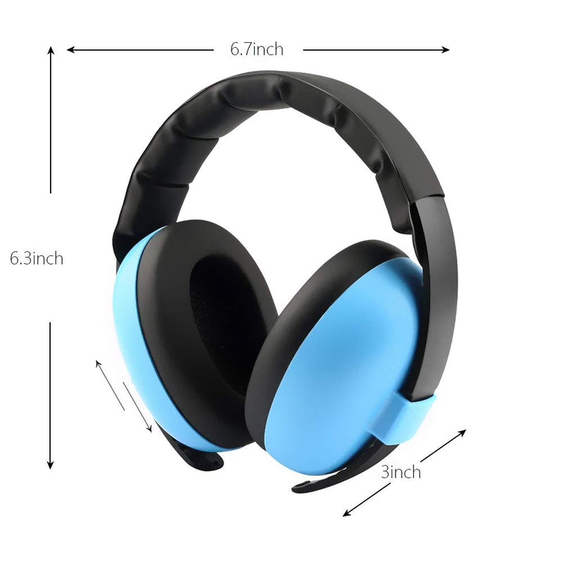 Baby Noise Cancelling Headphones, Ear Protection Earmuffs Noise Reduction for 0-3 Years Kids/Toddlers/Infant, for Babies Sleeping, Airplane, Concerts, Movie, Theater, Firework (Blue) Blue - NewNest Australia