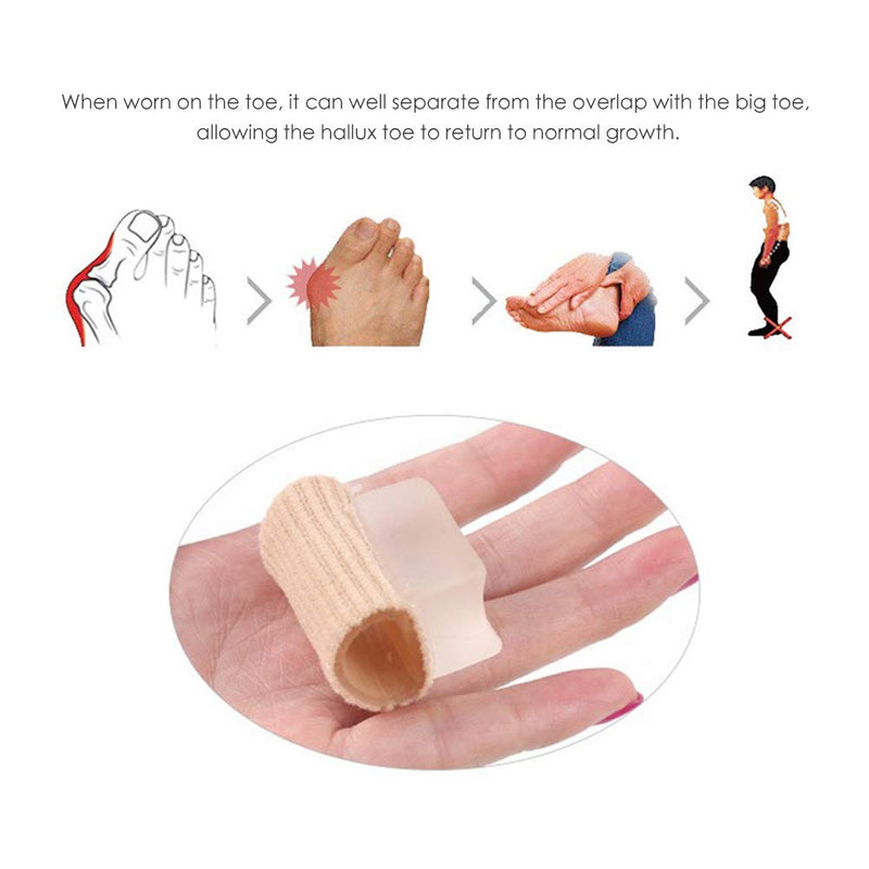 Msling Pack Of 4 Hallux Valgus Correction Toe Separators With Gel Cushion For Hammer Toes And Bunion Big Toe Alignment, Silicone Toe Separator Toe Tube Bandages Pain Relief - NewNest Australia