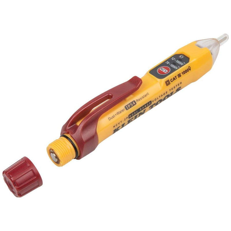Klein Tools NCVT2P Dual Range Non Contact Voltage Tester, 12 - 1000V AC Pen, Flashing LED and Audible Warning Alarms, Pocket Clip Volt Tester - NewNest Australia