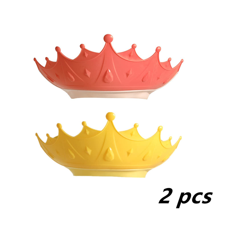 FUSACONY Baby Shower Cap Shield, Shower Cap for Kids, Visor Hat for Eye and Ear Protection for 0-9 Years Old Children, Cute Crown Shape Makes the Baby Bath More Fun (2 Pack) 2 Pack - NewNest Australia