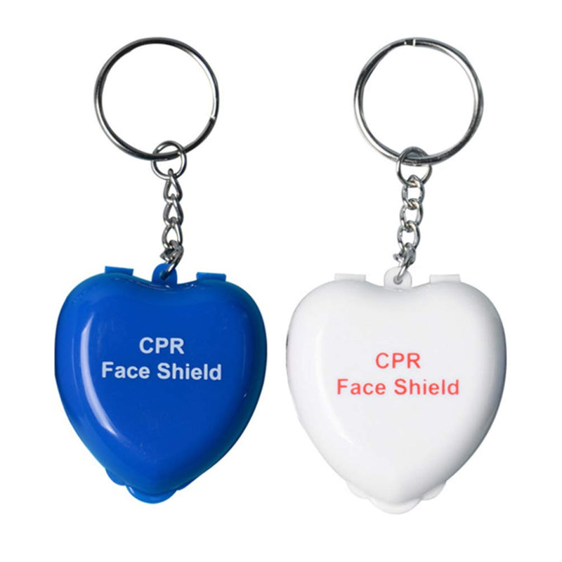 Exceart 2pcs CPR Face Shield First Aid Rescue Kit Keychain Pocket Emergency Isolation Resuscitator One Way Breath Valve Cover For Home Travel Training (Random Color) - NewNest Australia
