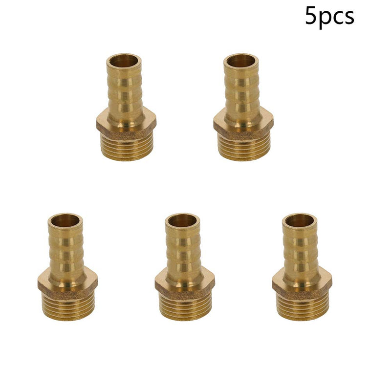 MroMax Brass Barb Hose Fitting Connector Adapter 10mm Barbed X 1/4 PT Male Pipe 5pcs - NewNest Australia