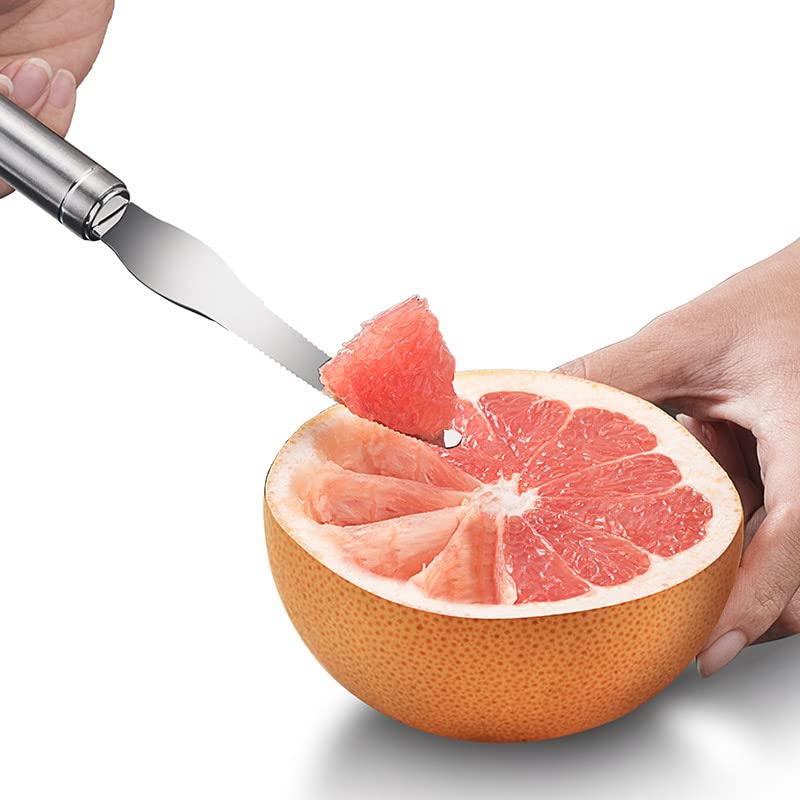 Grapefruit Knife Stainless Steel Slicer Cutter Peeler Remover Opener Humanized Design Handle Fruit Tools Kitchen Gadget Double Serrated Blade - NewNest Australia