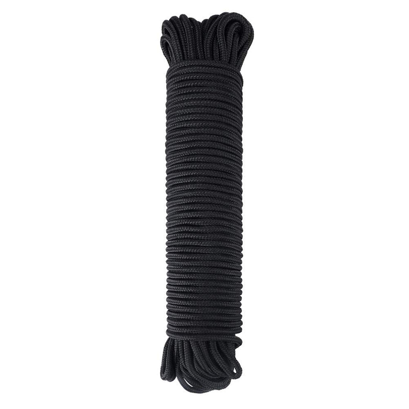 98 ft Nylon Rope,1/4-Inch Solid Nylon Rope,Black Flagline Rope,All Purpose Tie-Down Ropes for Garden,Tie,Pull,Knot (Thick 6mm) 6mm x 98ft Black - NewNest Australia