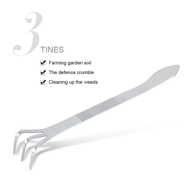 GLOGLOW Gardening Rake 8.3" Bonsai Tools 3-Prong Stainless Steel Root Rake Kit Gardening Cultivator Soil Farming Tools with Ergonomic Handle - NewNest Australia