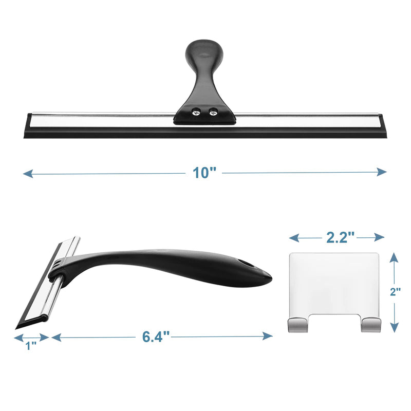 AmazerBath Shower Squeegee for Glass Doors, Window Squeegee, All-Purpose Glass Squeegee for Shower Doors Mirror Tile Car Window, Non-Slip Handle, 10 Inches, Black Black 10 Inches - NewNest Australia