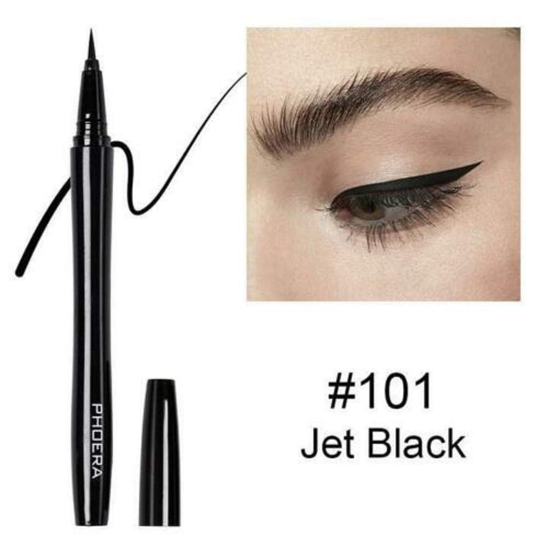 AQUAPURITY PHOERA® WATERPROOF LIQUID EYELINER PEN BROWN BLACK AND 4 MORE COLOURS SMUDGE PROOF EYE LINER LONG LASTING MAKEUP COSMETICS UK (101 jet black) 101 jet black - NewNest Australia