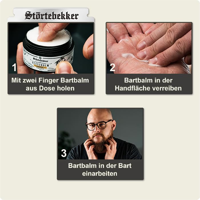 Störtebekker® Premium Beard Balm cares for the beard and shapes it - 50ml jar 100% compostable - men's beard wax with a pleasant scent - beard balm made in Germany - NewNest Australia