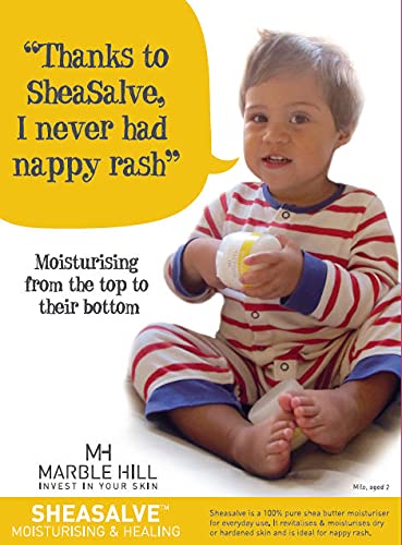 Marble Hill SheaSalve 100% Shea Butter 100g for skin prone to eczema and dry skin conditions, pregnancy and all baby needs including nappy area, dribbling, whole body massage balm. - NewNest Australia