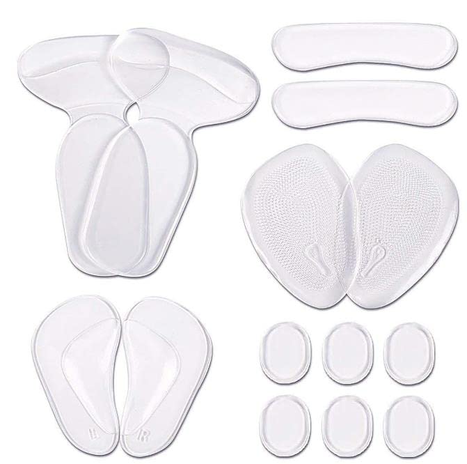 DRERIO 14 Pcs Heel Cushion Pads Shoe Heel Inserts for Shoes Silicone Shoe Pads Gel Heel Grips Adhesive Shoe Pads for Too Big Shoes Transparent Heel Insole Heel Cushions & Cups for Women and Men - NewNest Australia