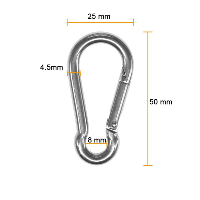 NewNest Australia - 8 Pieces Stainless Steel 1.8 inch Pad Eye Plate U Hooks + 8 Pieces Stainless Steel Snap Hook,Marine Hardware Staple Hook Loop with Screws-Hushtong 