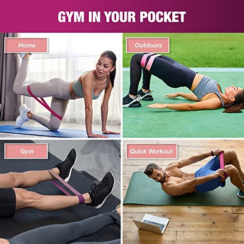 You vs You Resistance Bands with Storage Bag & Instruction, Strong Loop Fitness Band for Home Gym Exercise Workouts Yoga, Tone & Strength Men & Women, Colour Coded Resistance, Sweat Proof PINK - NewNest Australia