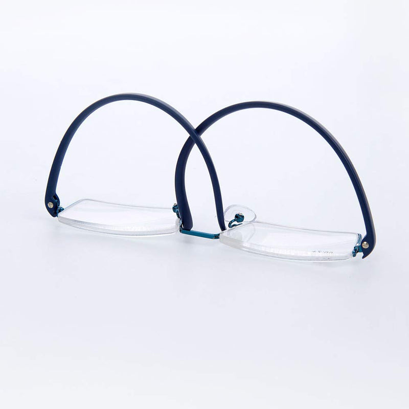 KoKoBin Pack of 2 reading glasses with ultra-light TR90 frame reading aid half glasses made of metal frame with half frame visual aid with glasses case for men and women +1.5 black, blue +1.5 diopters (pack of 2) - NewNest Australia