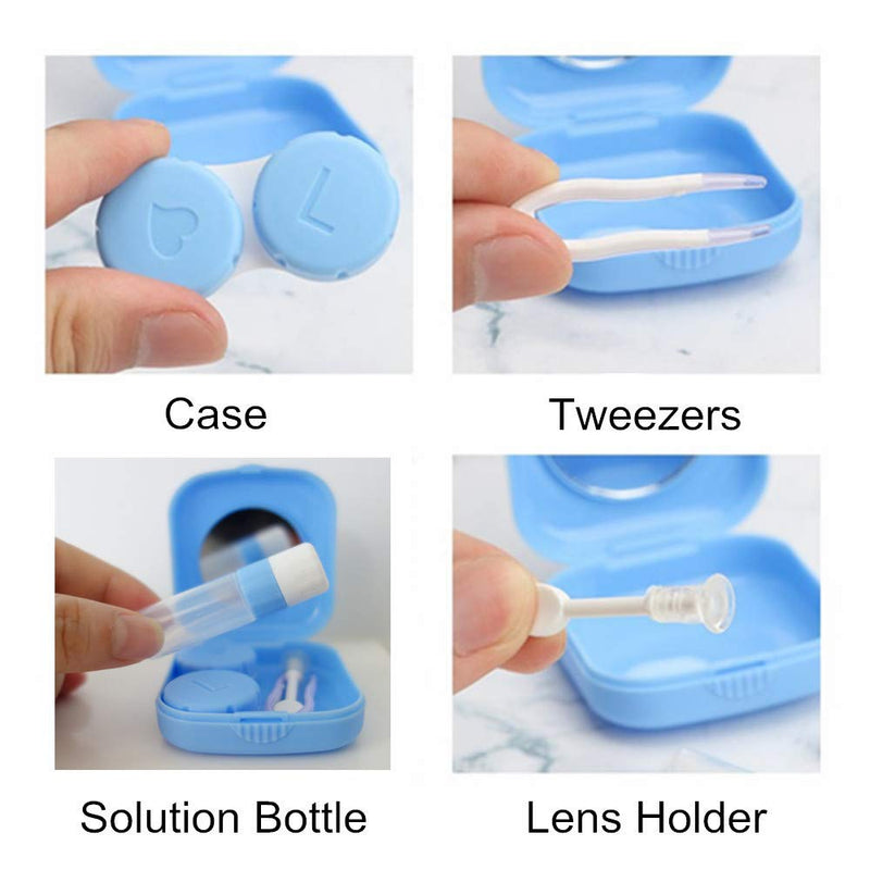 4 Pack Colorful Contact Lens Case Kit with Mirror Durable, Compact, Portable Soak Storage Kit - NewNest Australia