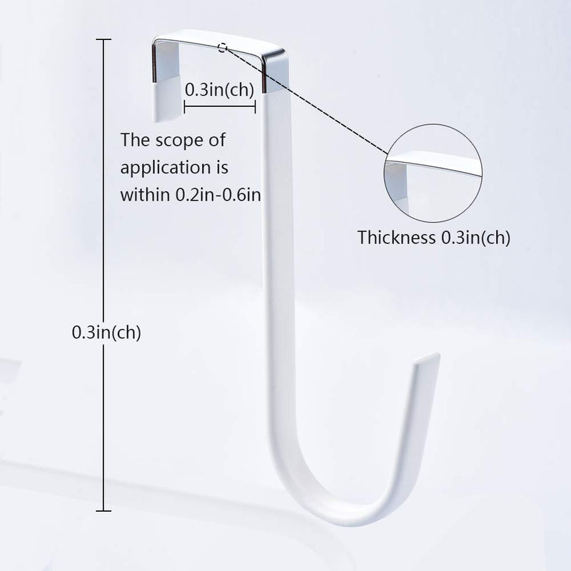 NewNest Australia - NANTAI Over The Door Hook White -Surface Rubber Protection Door Paint Design,Single Over Door Hook for Bathroom,Kitchen,Bedroom,Cubicle,Shower Room Hanging Towel,Clothes,Pants,Shoe Bag,Coat (2pack) Single Hook 2pack 