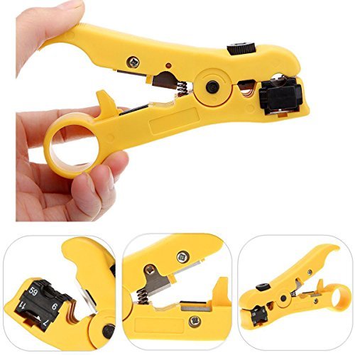 Pack 2pcs Universal Cable Wire Stripper Cutter Stripping Tool for Flat or Round UTP Cat5 Cat6 Wire Coax Coaxial - NewNest Australia