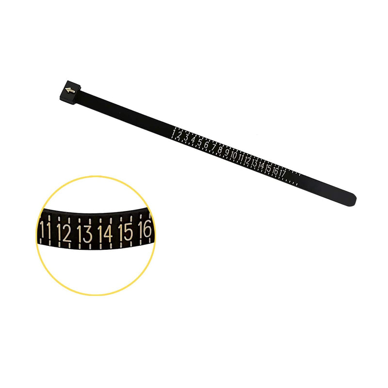 1 Pack US Ring Sizer Measuring Gauge, 1-17 US Rings Size, Plastic Finger Sizing Measure Tool, Reusable, Black - NewNest Australia