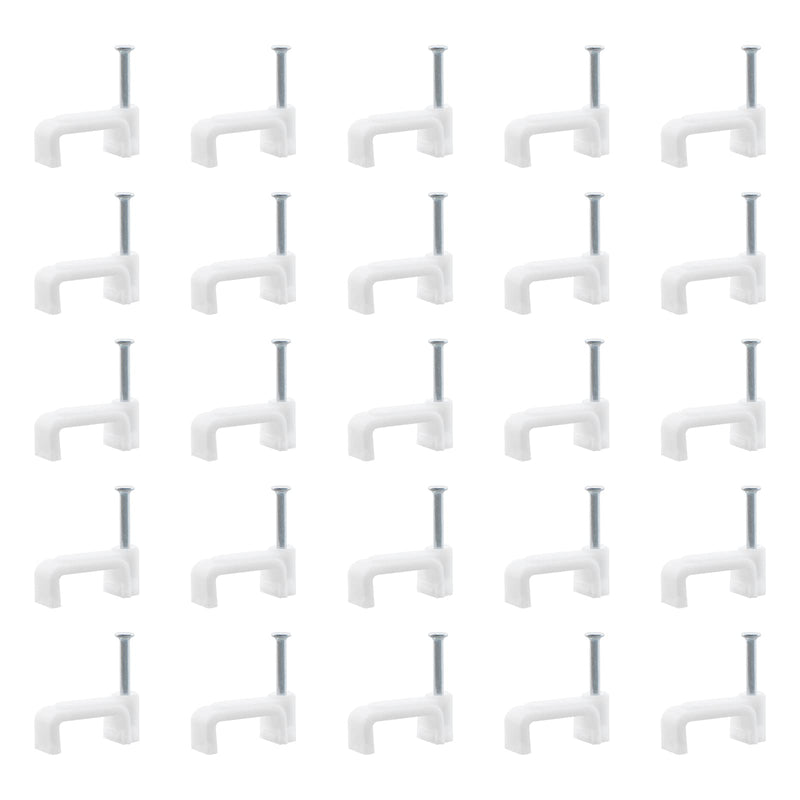 INCREWAY 200Pcs 12mm Flat Cable Wire Clips Cable Staples Cord Holder Wire Management, White - NewNest Australia