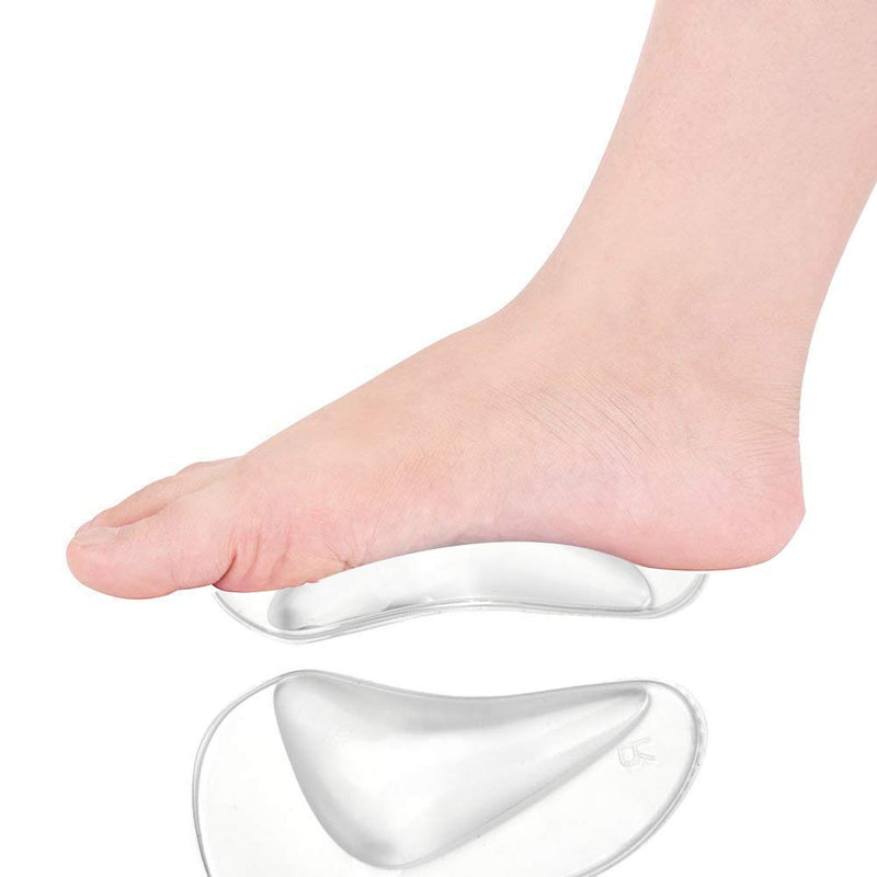 4 Pairs Clear Gel Arch Support Insoles, Orthotic Insoles Silicone Orthopedic Foot Insoles Flat Feet Arch Support Plantar Fasciitis Shoe Arch Support Gel High Heel Inserts Cushion Pads for Women Men - NewNest Australia