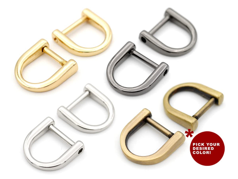CRAFTMEMORE Tiny D-Rings Shackle Screw Ring for Key Holder Zip Puller Purse Replacement Paracord Bracelet 3/8 Inch Inside Bar 5 pcs (Brushed Brass) Brushed Brass - NewNest Australia