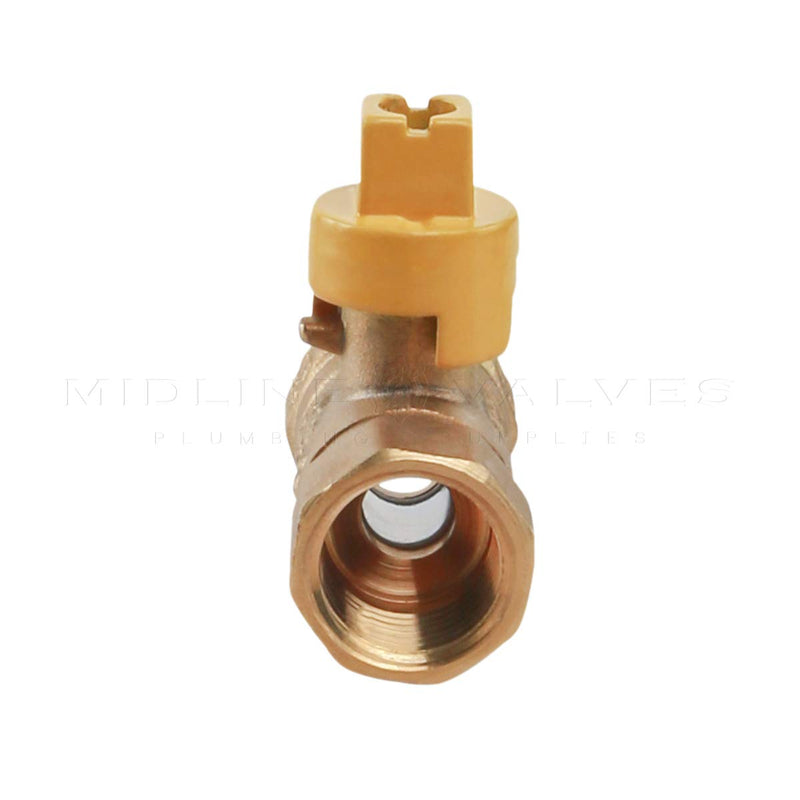 Midline Valve GAS1SCRW Brass Premium Gas Ball Valve with Screwdriver Slotted Handle, 1 in. FIP Connections, 1 1 in. Single Pack - NewNest Australia