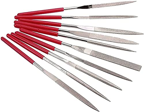 Bestgle 10Pcs 4mm x 160mm Mini Diamond Needle File Set for Carving Metal Ceramic Tile Glass Wood Fit Jewelers Hobby 4*160mm - NewNest Australia