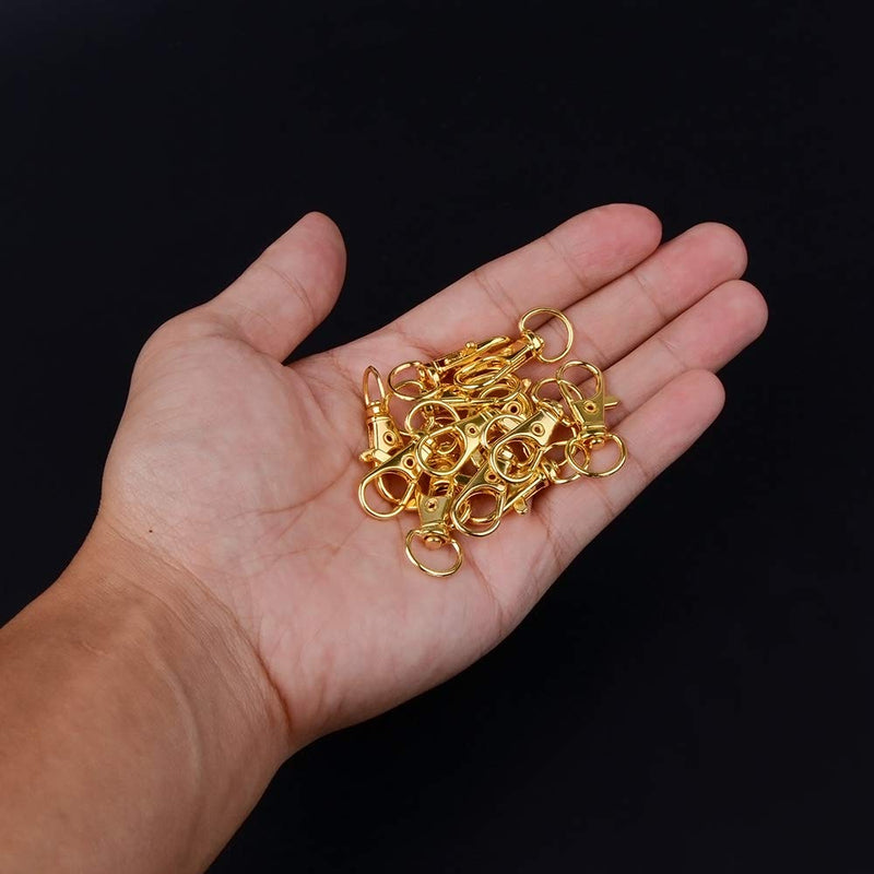 100PCS Keychain Hooks with Key Rings, Metal Swivel Lobster Claw Clasps, for Keychain Clip Lanyard, Jewelry Making, Crafts (Golden) Golden - NewNest Australia