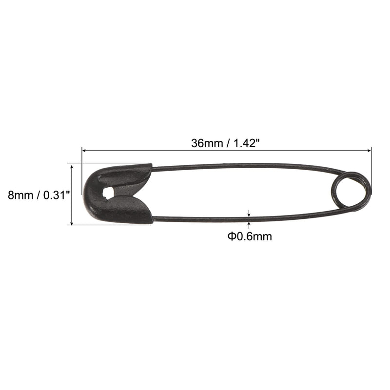 MECCANIXITY Safety Pins 1.42 Inch Metal Sewing Pins with Box for Office Home Black 192 Count - NewNest Australia