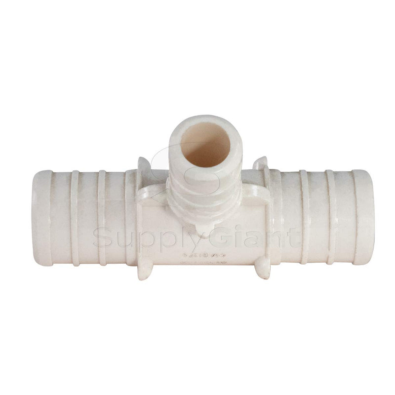 Supply Giant QQSU3431-5 Plastic PEX Poly Alloy Reducing Tee Barb Pipe Fitting, 3/4'' x 3/4'' x 1/2'', White, 5 Pack 3/4'' x 3/4'' x 1/2'' - NewNest Australia