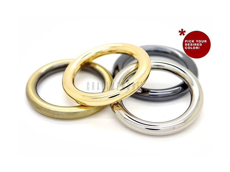 CRAFTMEMORE 4pcs O Ring Strong Metal Welded O-Ring Circle Loop Buckle for Purse Bag Collar Leather Craft SCOG 1 Inch Brushed Brass - NewNest Australia